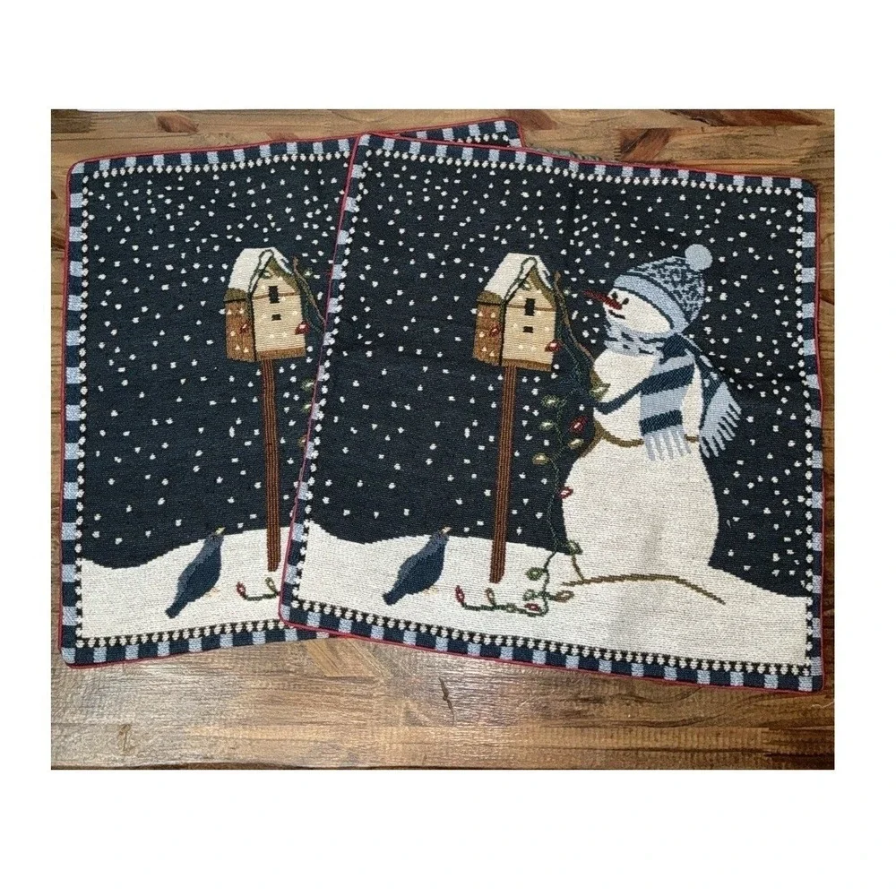 2 Christmas Tapestry Snowman & Birdhouse 15